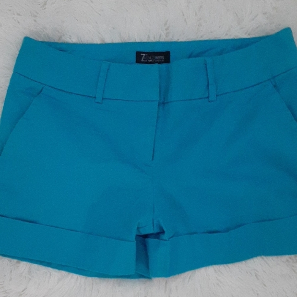 7th Avenue New York & Company Turquoise Women's Cuffed Shorts